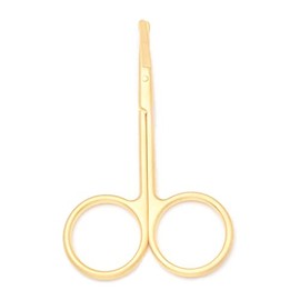 Motanar Nose Hair Trimmer Scissors-3.4' Round Tip Scissors For Ear Eyebrow Beard Mustache Trimming - Multi Purpose Round Personal Beauty Hair Care Tool For Men Women And Baby (Golden)