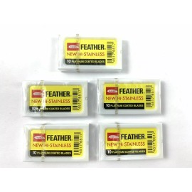 Feather 50 Feather Shaving Razor  Blades  Stainless Double Edge Original Made in Japan
