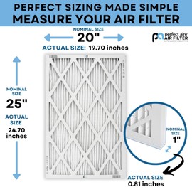 Perfect Aire Elite Air Filter MERV 13 - Electrostatically Charged Pleated Dual Airflow HVAC Filter - Lasts 90 Days (6 Pack, 20x25x1)