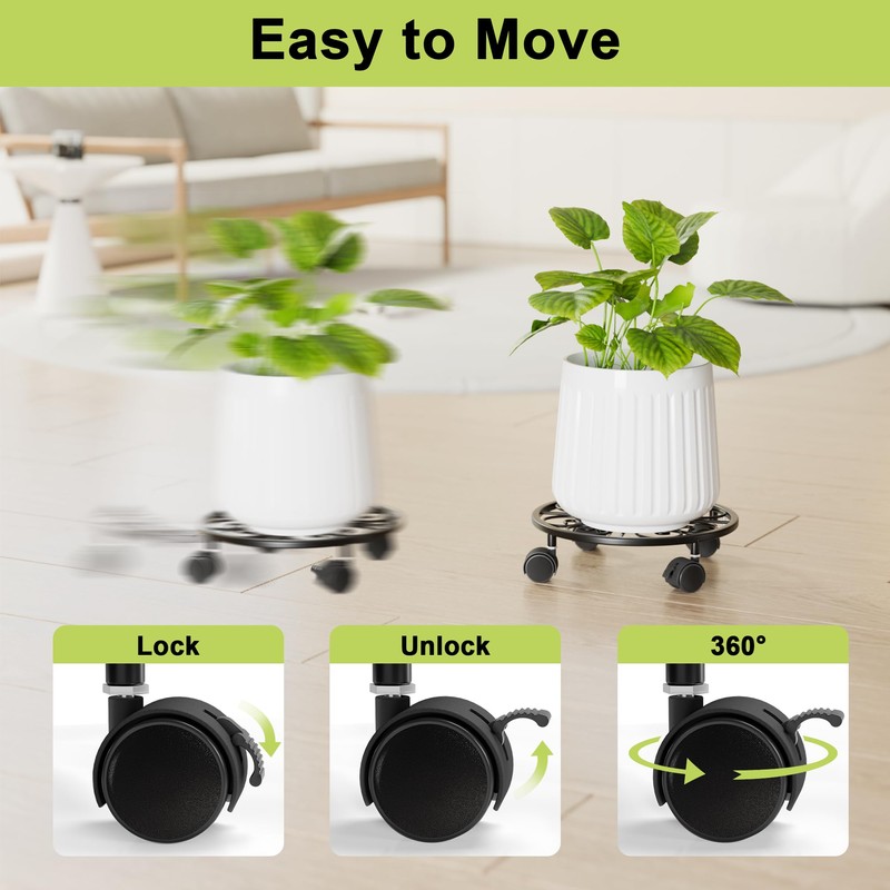 Chinpakden 10.24" Plant Stand with Wheels - 1 Pack Plant
