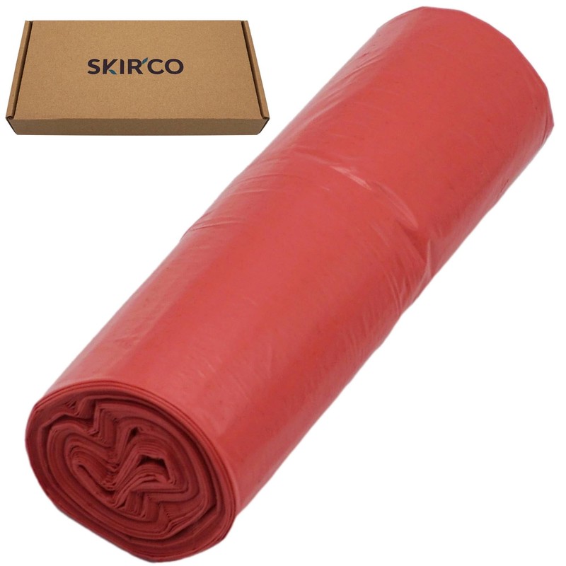 SKIR'CO (Pack of 10) Bin Liners 60 Litres Red Bin