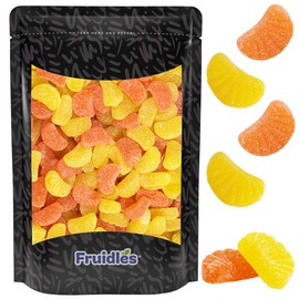 Fruidles Orange and Lemon Citrus Gummi Slices Candy, Delicious Sugar Coated Fruit Flavors Gummies (1 Pound)
