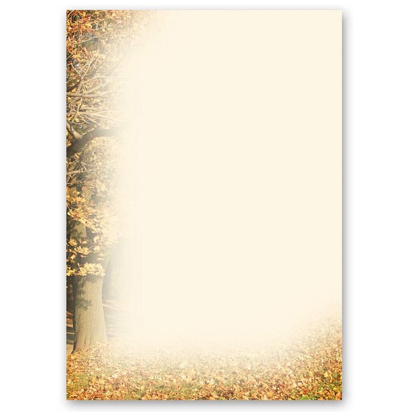 20 Sheets of Writing Paper Seasons - Autumn Autumn Stripes