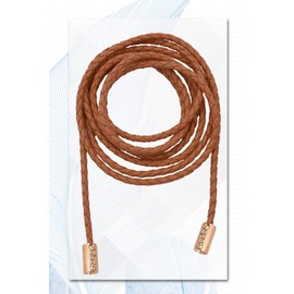 TeeYee Women PU Leather Knitted Waist String Belt/Rope/Chain Long Boho Wrap Skinny Belt (one size, tan)