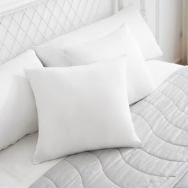 Laneetal Set of 2 Cooling Cushion Covers, 40 x 40 cm, Pillow Case with Arc-Chill Cooling Fibres, Breathable Soft Cushion Cover, Hair and Skin-friendly, White