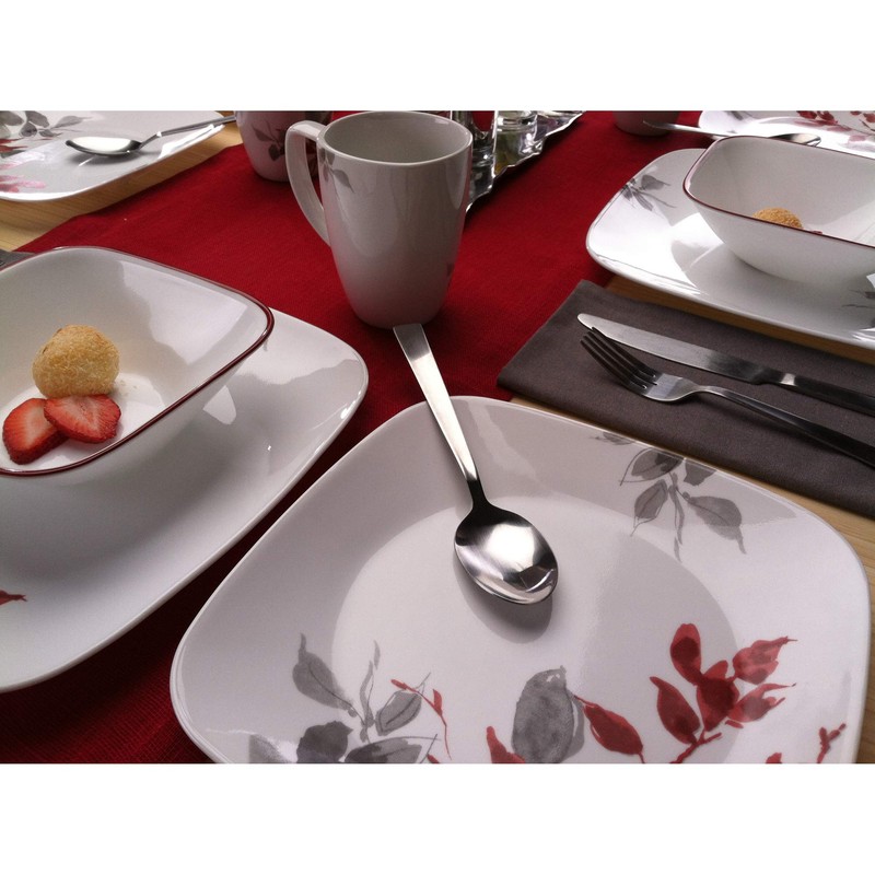 Corelle Boutique Square Bowl Kyoto Leaves 22oz (650ml) 6 Pack