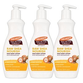 Palmer's Shea Butter Formula Raw Shea Nourish Daily Body Lotion, Richly Replenishes Skin, 48-Hour Moisture with Vitamin E, Pump Bottles 400ml, Pack of 3 | Click 'Customise Now' for Bulk Buy Options