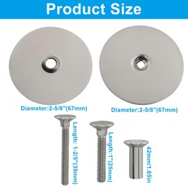 OSVJE 2 Pack Brushed Stain Nickel Round Door Hole Cover 2-5/8" Diameter