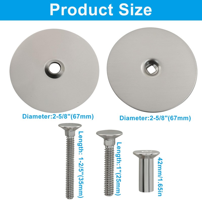 OSVJE 2 Pack Brushed Stain Nickel Round Door Hole Cover