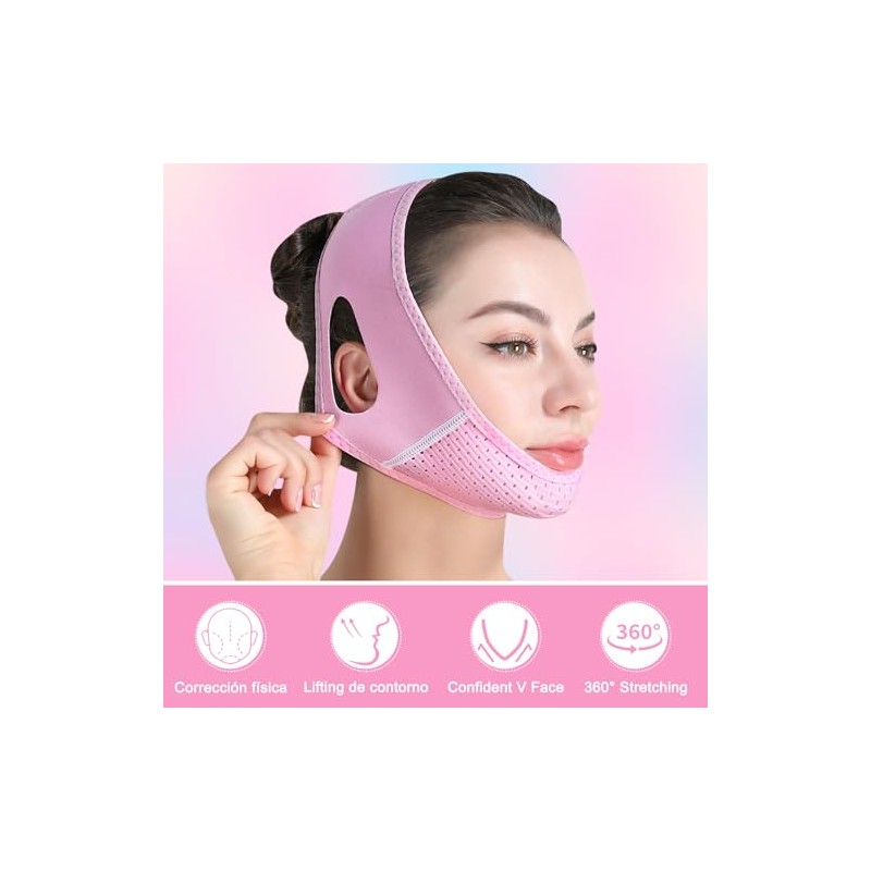 2PCS Mentonera Postquirúrgica Papada | Face Lift Tape Invisible |