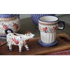 Blue Rose Polish Pottery - Red Daisy Cow Creamer -
