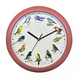 Herzberg, HG03701-WOO, Bird Singing Wood, Singing Clock, Soothing Melodies, Diverse Bird Symphony, Educational for Children, Easy Installation, Durable PP Material, Forest