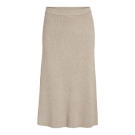 Vila Female Midi Skirt Knitted, Natural melange