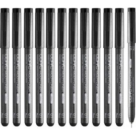 Too Copic Multiliner, Black, 0.004 inch (0.1 mm), Bulk Purchase Set of 12