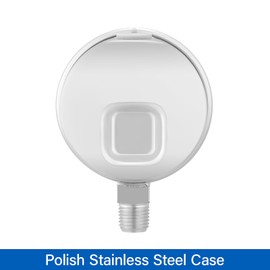 MEASUREMAN Fully Stainless Steel Hydraulic Glycerin Filled Pressure Gauge, 2-1/2" Dial Size, 1/4"NPT Lower Mount, 0-100psi/kpa