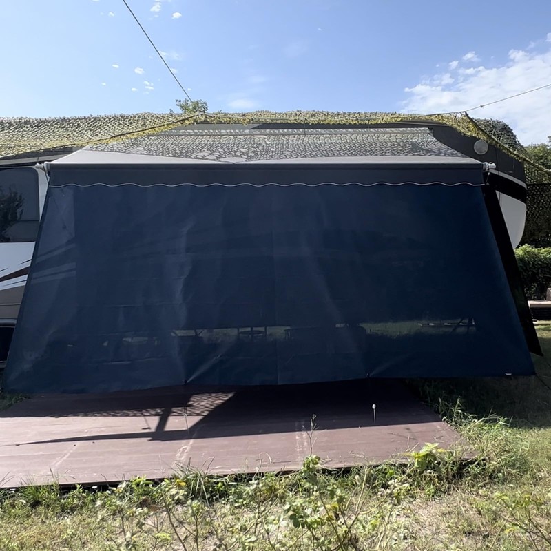 SHADEPLUS RV Awning Shade Screen Without Zipper 8'x16'3'',Black Mesh RV