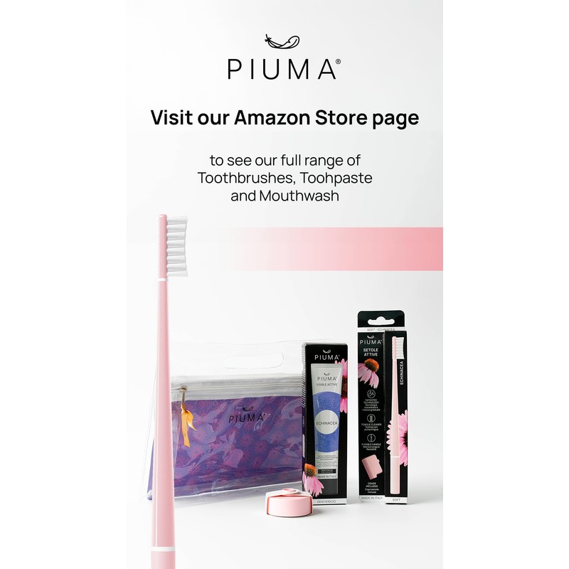 Piuma Care Zahnbürste – weiche Borsten – Echinacea-Borsten – Zahnpflege