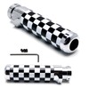 iJDMTOY Black/White Checker Pattern Alloy Metal Handbrake Handle Grip Compatible