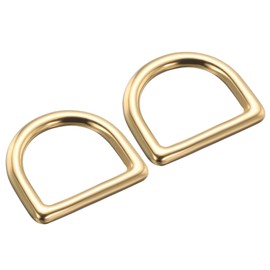 [PATIKIL] 13/16" Brass D-Ring Set of 2 Unwelded Solid Brass D-Ring Dings for DIY Leather Craft Seamless Belt Strap Loop