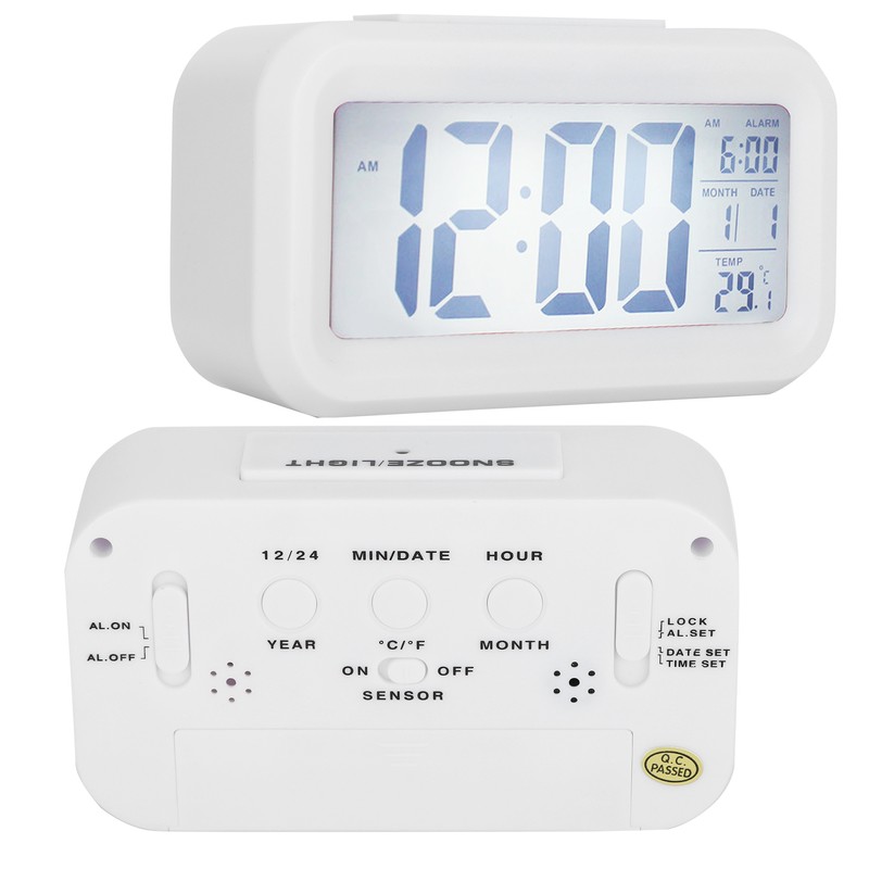 LCD Electronic Clock Large Screen Mute Smart Time Temperature Display