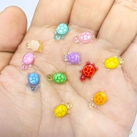 200PCS Mini Turtle Decor for Dollhouse Resin Tiny Turtles for Crafts Micro Miniature Turtle for Fairy Garden Dollhouse Micro Landscaping Decoration