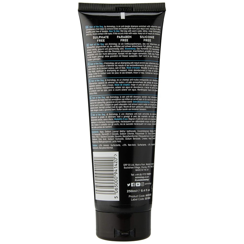 Animology Hair of the Dog Detangling Dog Shampoo 250ml, Twin