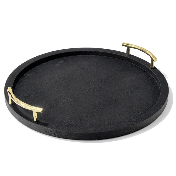 American Atelier Round Serving Tray- Large Decorative Platter w/Carry Handles