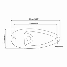 Unxuey 6.35mm Boat Shape Guitar Pickup Output Input Jack Plug Socket Black for Fender Stratocaster Squier style guitars Black