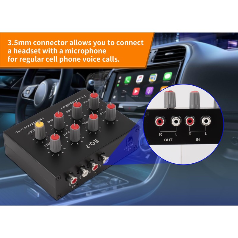 7 Band Sound Equalizer, Dual Channel Digital Equalizer, 12dB High