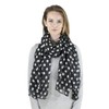 Basic Sense 10mm Polka Dot, Large Viscose Scarf, Black/White Dot