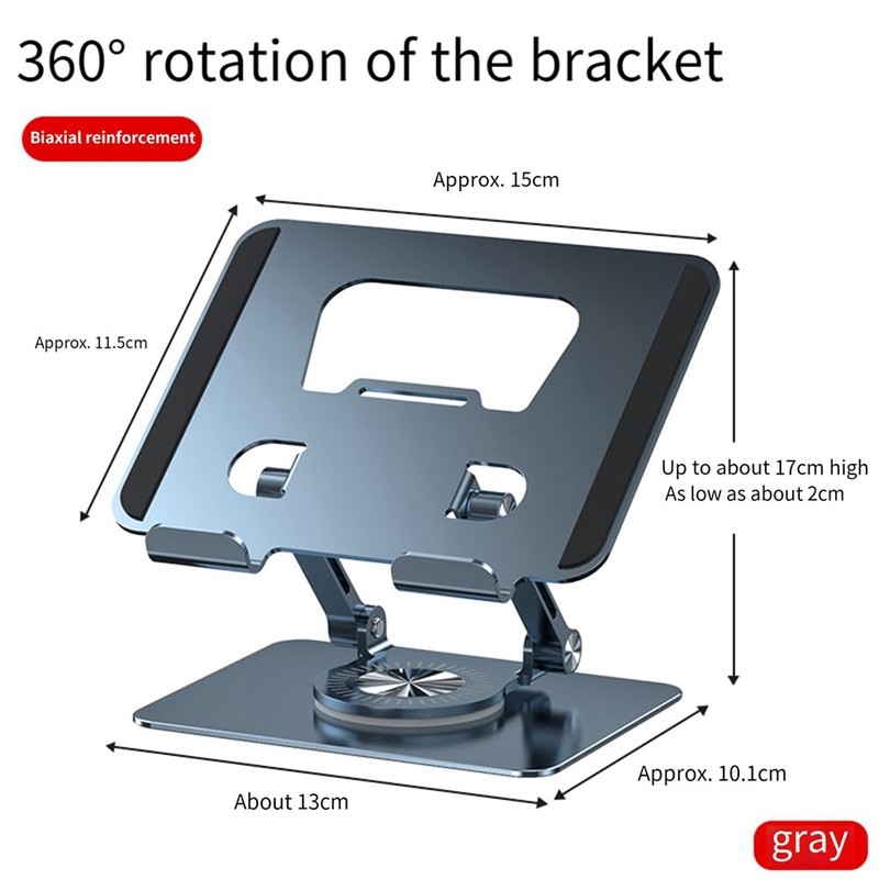 Universal Laptop Stand with 360° Rotating Base, Adjustable Height Multi-Angle,