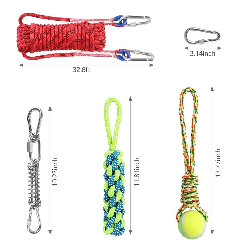 Yummy Sam Dog Ropes Toy,16.8 ft Rope & Spring Pole