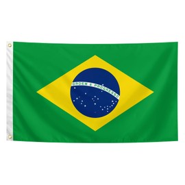 Brazil Flag 3x5 Ft with Brass Grommets and Double Stitched Flag Vibrant Colors for Indoor Outdoor Party Decorations Bar Garden Street Decoration