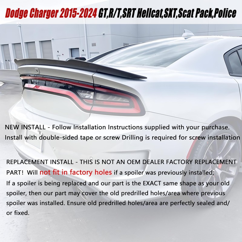 NEESPOC Rear Trunk Spoiler Wing Fit for Dodge Charger GT