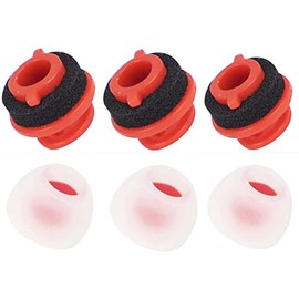 3X Ersatz-Ohrpolster für Plantronics Voyager 5200 Serie Bluetooth-Headset-Kopfhörer,Ultra-Komfort-Ohrstöpsel Silikon In-Ear Eartips für Poly Voyager 5210 5220 Ohrstöpsel-Rot(Gemischte Größe)