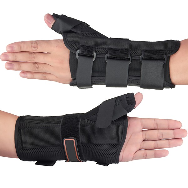 Wrist Brace with Thumb Spica Splint, Wrist splint & Thumb Splint Brace and Stabilizer, Relieve and Treat for De Quervain's Tenosynovitis, Arthritis, Sprains, Carpal Tunnel Pain, Tendonitis (Left,M)