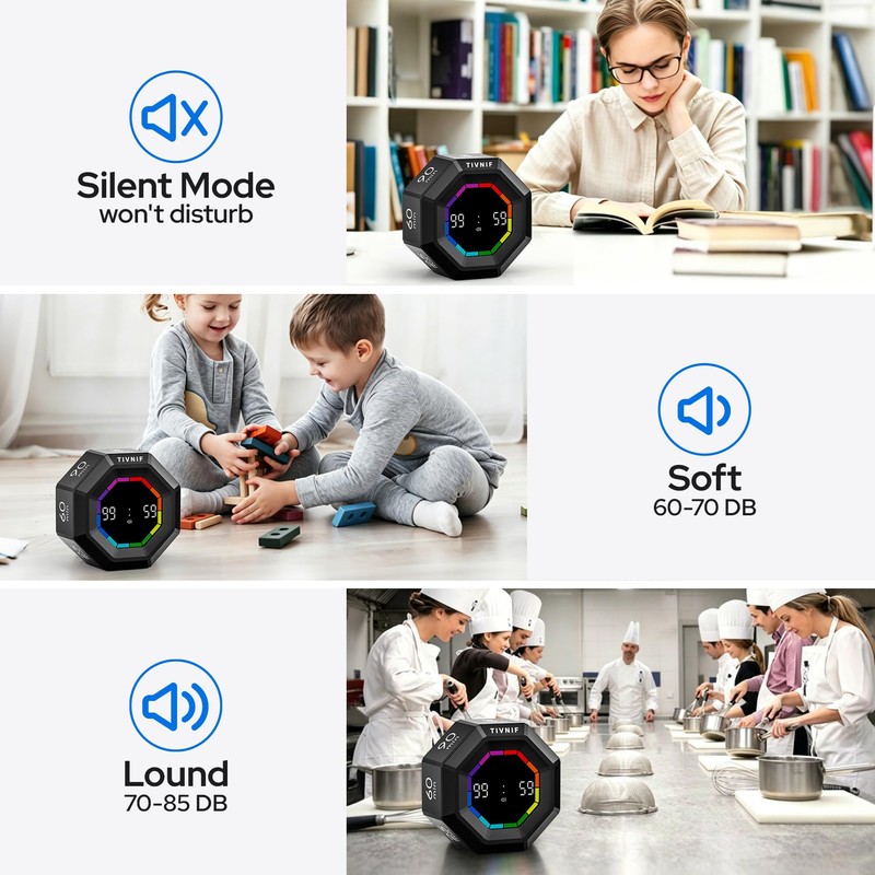 Visual Timer for Kids Kitchen Timer Pomodoro Magnetic Visual Countdown