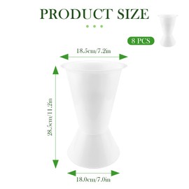 8 Pcs Plastic Flower Buckets with Detachable Base - 11.8 Inch Tall Flower Vases for Wedding Centerpieces Floral Arrangements Home Shop Decor