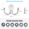 Pangutiandi 10 Pcs Wall Hooks Coat Hooks Double Clothes Hooks
