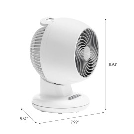 IRIS WOOZOO Oscillating Fan with Timer, 3 Speed Settings, White
