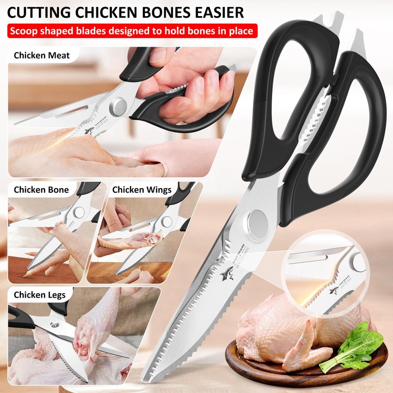 Kitchen Scissors All Purpose Kitchen Shears Come Apart,Stainless Steel Utility