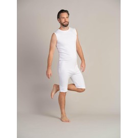 4Care Care Body Suit for Men and Women, Short Leg and Zip in the Back, White, L