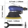 TOOLPEAK 5-inch air palm random orbital sander, dual-action pneumatic polisher