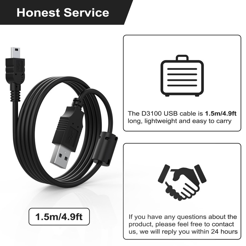 Gneinour UC-E4 USB Cable Compatible with Nikon D40 D40X D50