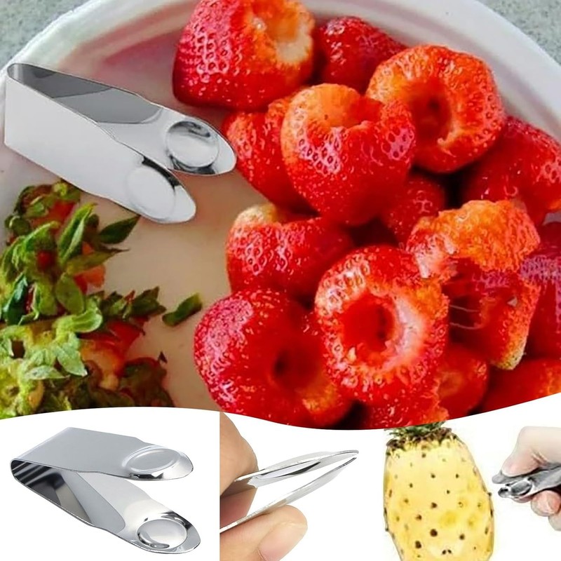 Stainless Steel Strawberry Huller & Stem Remover – Fruit Corer
