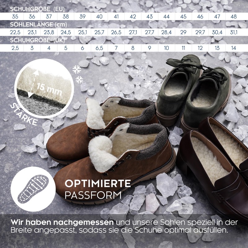 Biped 2 Pairs of Extra Thick Wool Soles Made of