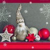 20 Napkins Gnome Santa Claus Stars Baubles Red 33 x 33 cm