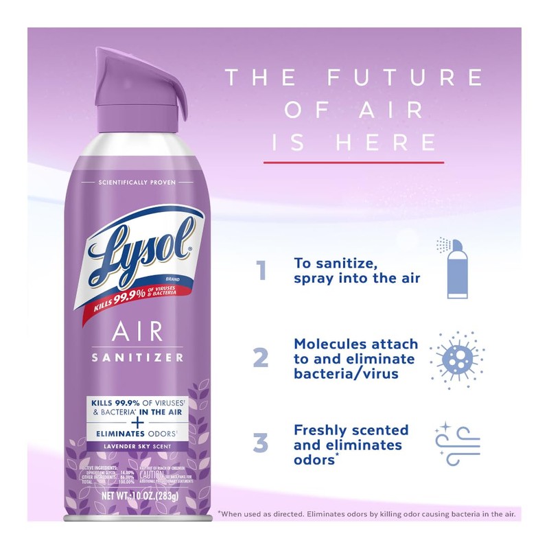 Lysol Air Sanitizer Spray, For Air Sanitization and Odor Elimination,