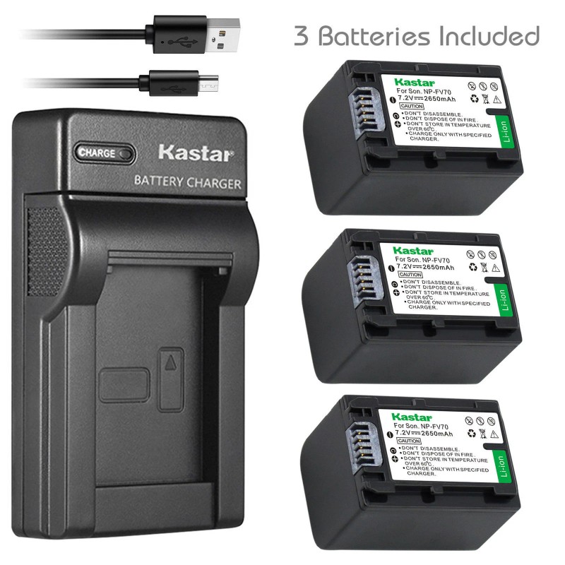 Kastar NP-FV70 Battery or Charger for Sony DEV-3 DEV-30 DEV-5