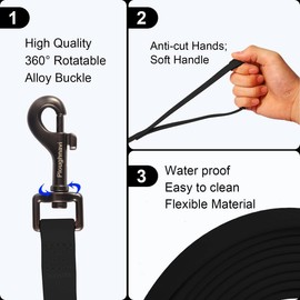 Dog Leash Obedience Recall Training Agility Lead, Waterproof, Easy to Clean, Odor Resistant, Durable,5ft 10ft 16ft 32ft 50ft Outdoor Training Leash - Great for Play, Backyard, Camping